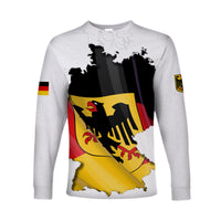 (Custom Personalised) Germany Long Sleeve Shirt Grunge Deutschland Map and Coat Of Arms LT13 - Wonder Print Shop