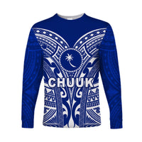 (Custom Personalised) Chuuk Long Sleeve Shirt Micronesia Simple Pattern LT13 - Wonder Print Shop