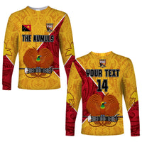 (Custom Text and Number) The Kumuls PNG Long Sleeve Shirt Papua New Guinea Polynesian Dynamic Style - Wonder Print Shop