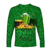 Ireland Happy Saint Patrick's Day Long Sleeve Shirt With Shamrock LT8 - Wonder Print Shop