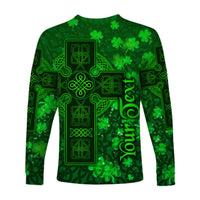 (Custom Personalised) Celtic Cross Long Sleeve Shirt With Shamrock Simple Style LT8 - Wonder Print Shop