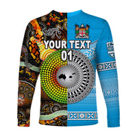 (Custom Personalised) Australia Aboriginal And Fiji Tapa Long Sleeve Shirt Together LT8 - Wonder Print Shop