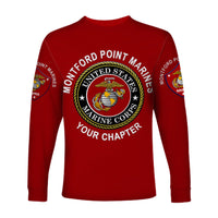 (Custom) Montford Point Marines Long Sleeve Shirt African-American Marine Corps Simple - Red LT8 - Wonder Print Shop