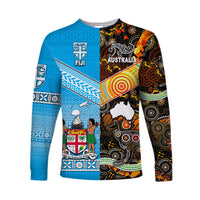 (Custom Personalised) Australia Aboriginal And Fiji Tapa Long Sleeve Shirt Together LT8 - Wonder Print Shop