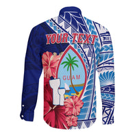 (Custom Personalised) Guam Chamorro Long Sleeve Button Shirt Happy Liberation Day Latte Stone LT13 - Wonder Print Shop