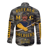(Custom Personalised) Buffalo Soldiers Long Sleeve Button Shirt Camouflage Unique LT13 - Wonder Print Shop