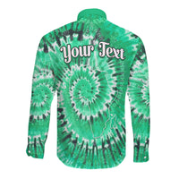 (Custom Personalised) Africa Tie Dye Long Sleeve Button Shirt Green Fashion LT13 - Wonder Print Shop