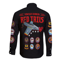 (Custom Personalised) Tuskegee Airmen Long Sleeve Button Shirt US Military Black Red Tails LT13 - Wonder Print Shop