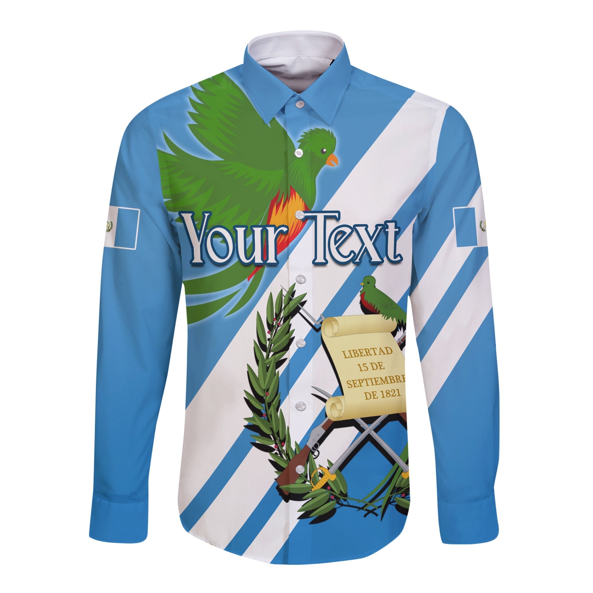 custom-personalised-guatemala-long-sleeve-button-shirt-resplendent-quetzal-gorgeous