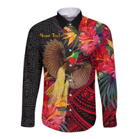 Custom Personalised Papua New Guinea Long Sleeve Button Shirt Bird of Paradise LT13 - Wonder Print Shop
