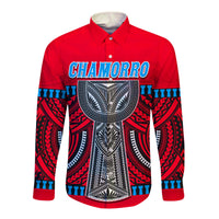 Guam Chamorro Long Sleeve Button Shirt Latte Stone Red Polynesian Haligi LT13 - Wonder Print Shop