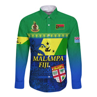 Custom Personalised Malampa Fiji Day Long Sleeve Button Shirt Vanuatu Polynesia mix Flowers LT13 - Wonder Print Shop