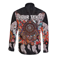 (Custom Personalised) Native American Long Sleeve Button Shirt Native Patterns Dreamcatcher LT6 - Wonder Print Shop