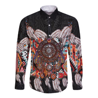 (Custom Personalised) Native American Long Sleeve Button Shirt Native Patterns Dreamcatcher LT6 - Wonder Print Shop