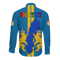 (Custom Personalised) Sweden LGBT Day Long Sleeve Button Shirt - Be Proud Of Who You Are - Wonder Print Shop