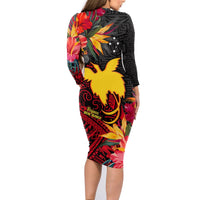 custom-personalised-papua-new-guinea-long-sleeves-dress-bird-of-paradise-ver01