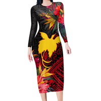 custom-personalised-papua-new-guinea-long-sleeves-dress-bird-of-paradise-ver02