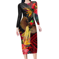 custom-personalised-papua-new-guinea-long-sleeves-dress-bird-of-paradise-ver01