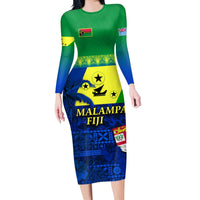 custom-personalised-malampa-fiji-day-long-sleeves-dress-vanuatu-polynesia-mix-flowers