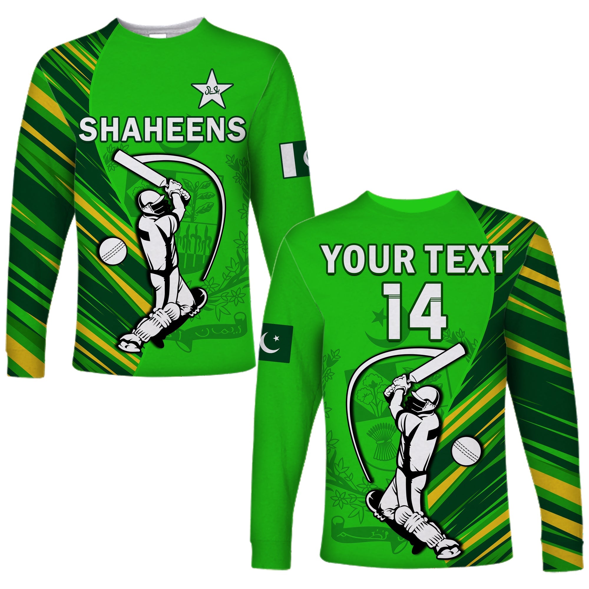 custom-text-and-number-pakistan-cricket-long-sleeve-shirt-go-shaheens-simple-style