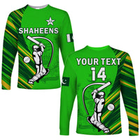 (Custom Text And Number) Pakistan Cricket Long Sleeve Shirt Go Shaheens Simple Style - Wonder Print Shop