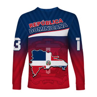 (Custom Text and Number) Dominican Republic Long Sleeve Shirt Dominicana Style Sporty LT13 - Wonder Print Shop