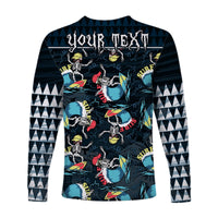 Custom Personalised Hawaii Skeleton Surf Long Sleeve Shirt Halloween Hawaiian Tribal LT13 - Wonder Print Shop