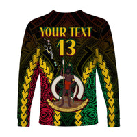 (Custom Text and Number) Vanuatu Indigenous Long Sleeve Shirt Proud To Be Ni-Vanuatu Polynesian Pattern LT13 - Wonder Print Shop