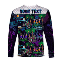 Custom Personalised Hawaii Skeleton Dancing Long Sleeve Shirt Halloween Hawaiian Turtle LT13 - Wonder Print Shop
