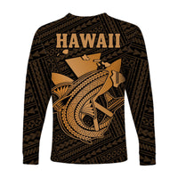 Custom Personalised Hawaii Long Sleeve Shirt Kakau Kanaka Maoli Combine Polynesian Shark Ver.01 - Wonder Print Shop