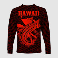 Custom Personalised Hawaii Long Sleeve Shirt Kakau Kanaka Maoli Combine Polynesian Shark Ver.06 - Wonder Print Shop