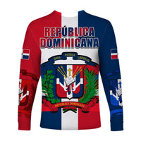 (Custom Personalised) Dominican Republic Long Sleeve Shirt Dominicana Proud Style Flag LT13 - Wonder Print Shop