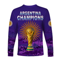 Argentina Football Long Sleeve Shirt Go Champions La Albiceleste LT13 - Wonder Print Shop