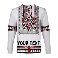 Custom Personalised Polynesian Long Sleeve Shirt Dashiki With Polynesian Tattoo Royal Version - Wonder Print Shop