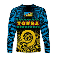 Torba Province Long Sleeve Shirt Vanuatu Pig Tusk Polynesian Flag Style - Wonder Print Shop