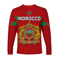 Morocco Football Long Sleeve Shirt Champions World Cup New History LT13 - Wonder Print Shop