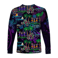 Hawaii Skeleton Dancing Long Sleeve Shirt Halloween Hawaiian Turtle LT13 - Wonder Print Shop