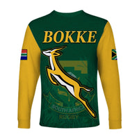 South Africa Rugby Long Sleeve Shirt Springboks Champion Bokke African Pattern Go Bokke LT13 - Wonder Print Shop
