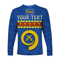 Custom Personalised Tafea Province Long Sleeve Shirt Vanuatu Pig Tusk Polynesian Flag Style - Wonder Print Shop