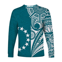 Cook Islands Tatau Long Sleeve Shirt Symbolize Passion Stars Version Blue LT13 - Wonder Print Shop