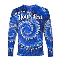 (Custom Personalised) Africa Tie Dye Long Sleeve Shirt Blue Fashion LT13 - Wonder Print Shop