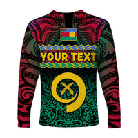 Custom Personalised Shefa Province Long Sleeve Shirt Vanuatu Pig Tusk Polynesian Flag Style - Wonder Print Shop