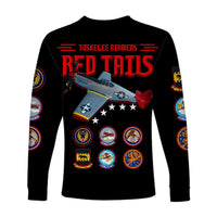 (Custom Personalised) Tuskegee Airmen Long Sleeve Shirt US Military Black Red Tails LT13 - Wonder Print Shop