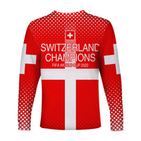 Switzerland Football Long Sleeve Shirt Schweizer Pati Champion 2022 World Cup LT13 - Wonder Print Shop