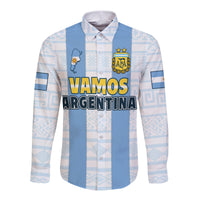 Argentina Football 2022 Long Sleeve Button Shirt Vamos La Albiceleste - Wonder Print Shop