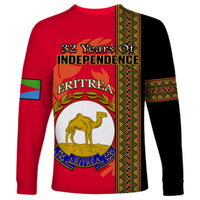 Eritrea Long Sleeve Shirt African Pattern Happy Independence Day Version Black - Wonder Print Shop