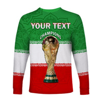 (Custom Personalised) Iran Football Long Sleeve Shirt Team Melli Champions World Cup 2022 - Wonder Print Shop