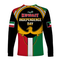 Kuwait Long Sleeve Shirt Happy Independence Day With Coat Of Arms - Wonder Print Shop