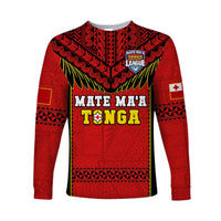 Tonga Rugby Long Sleeve Shirt Mate Maa Tonga Pacific Ngatu Black - Wonder Print Shop