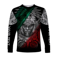 Custom Personalised Mexico Long Sleeve Shirt Warrior Eagle Aztec LT13 - Wonder Print Shop